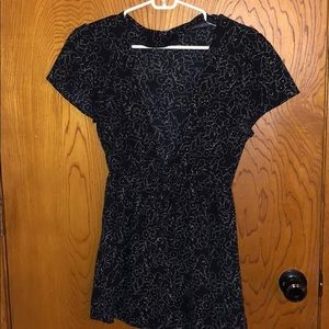 Black romper with flowers!